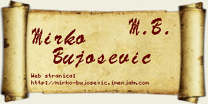 Mirko Bujošević vizit kartica